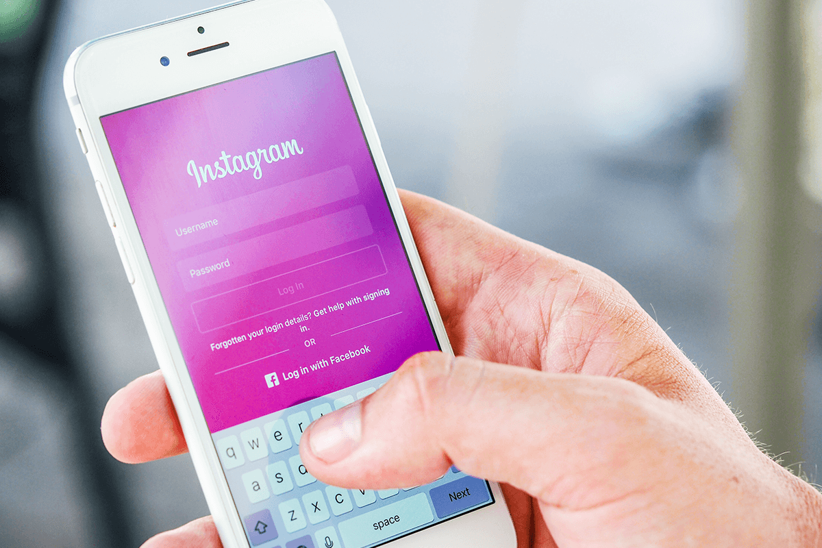 iphone on Instagram login screen social media marketing raleigh